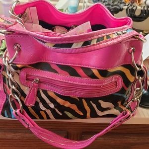 Womans cute multi color zebra print purse!
